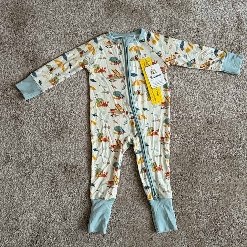 Beach Day Bamboo Convertible Baby Pajama - Picture 3 of 5